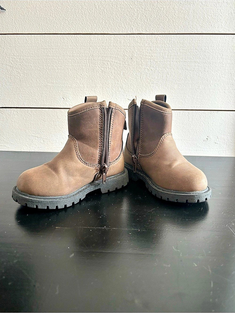 Carter's Brown Zip Ankle Boots toddler size 7